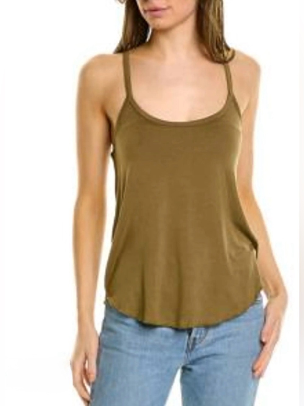 Free People we the free Strappy Flowy Olive Tank Top